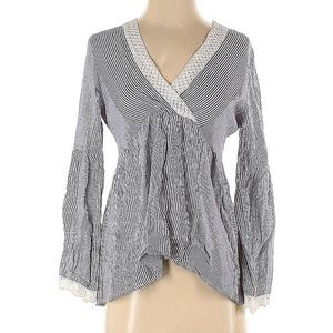 ANGIE Size Small Long Flared Sleeves with Stripe & Lace